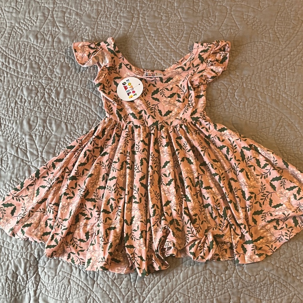 Holly Holiday Pattern Twirly Dress